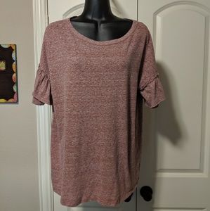 Ruffled sleeve t-shirt